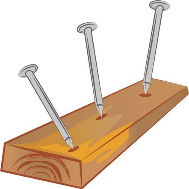 Picture of Nails In Board SVG File