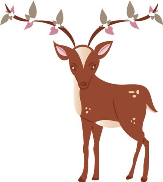 Picture of Floral Deer SVG File