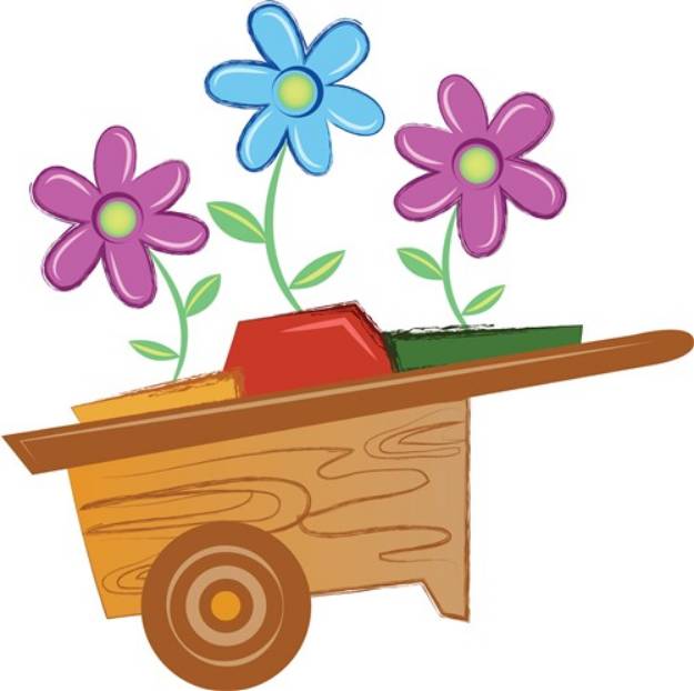 Picture of Flower Cart SVG File