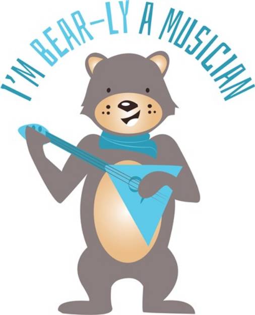 Picture of Bear-ly A Musician SVG File