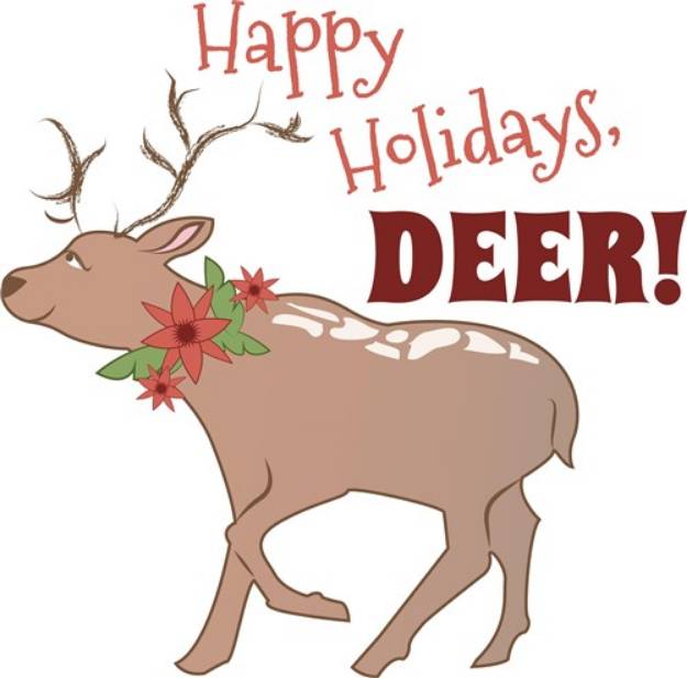Picture of Happy Holidays Deer SVG File