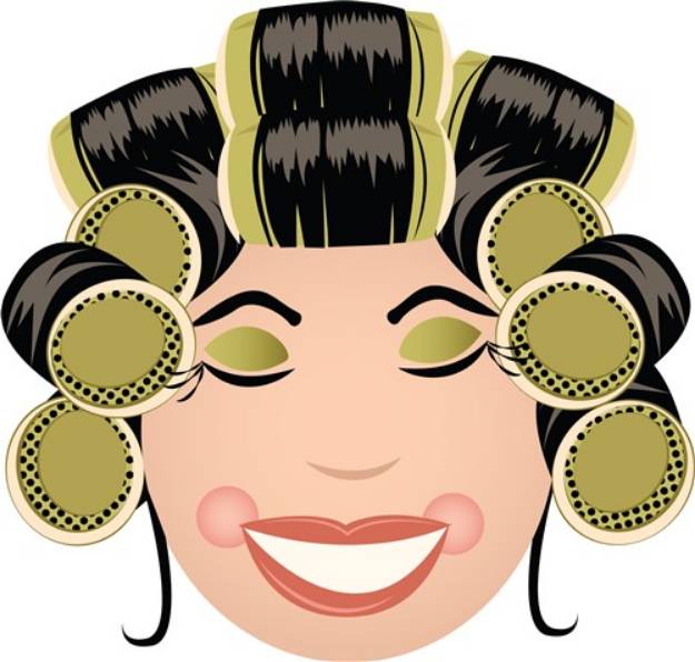 Picture of Woman In Curlers SVG File