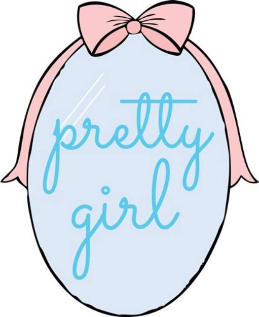 Picture of Pretty Girl Wall Mirror SVG File