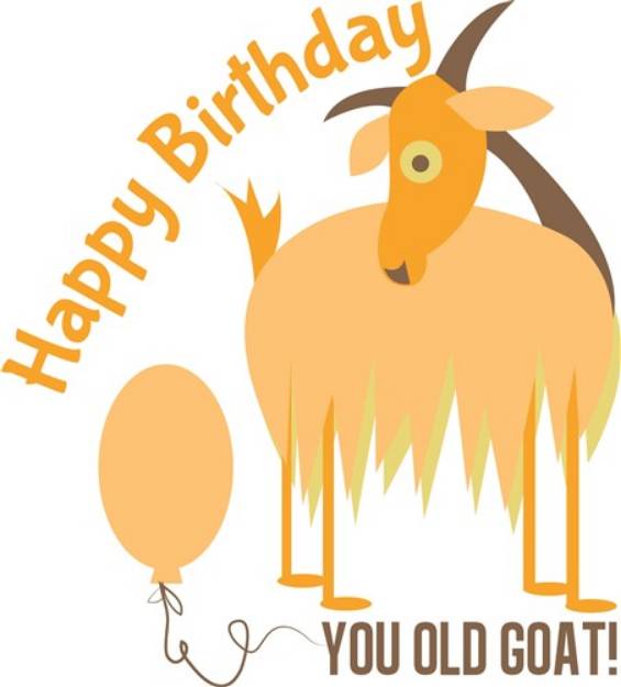 Picture of Happy Birthday Goat SVG File