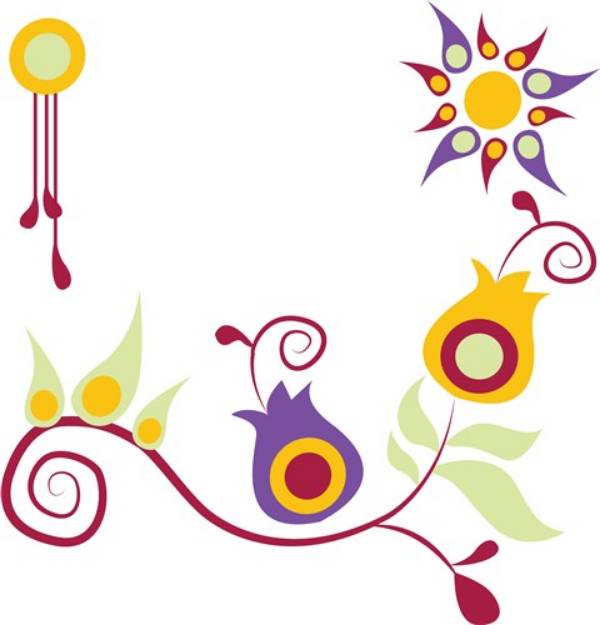 Picture of Swirl Flowers SVG File