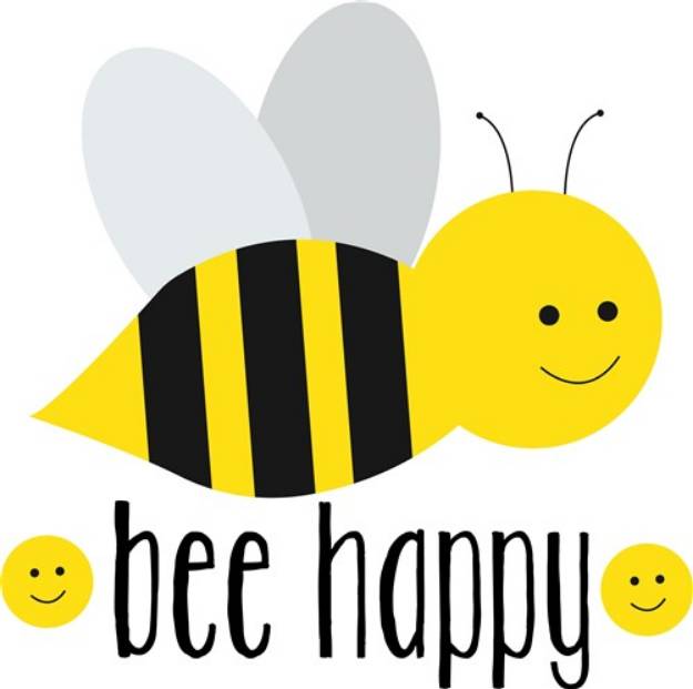Picture of Bee Happy SVG File