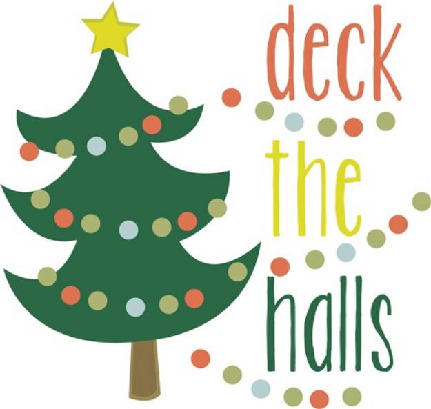 Picture of Deck The Halls Tree SVG File