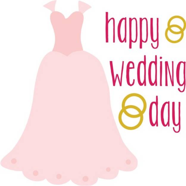 Picture of Happy Wedding Day Gown SVG File