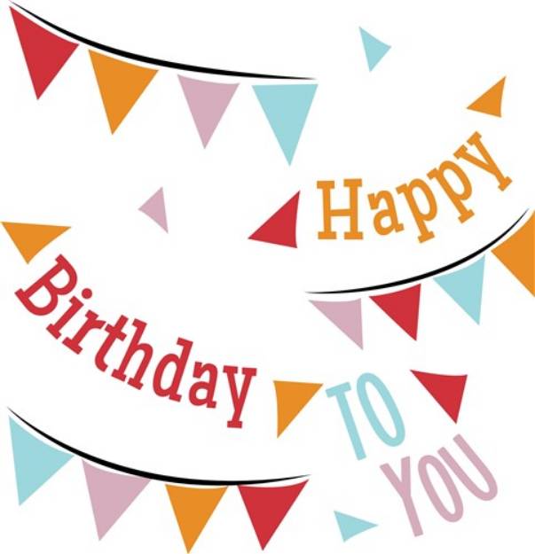 Picture of Happy Birthday Banner SVG File