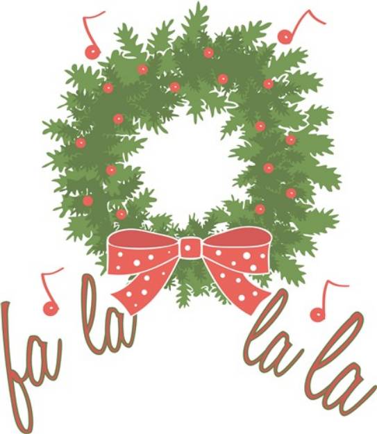 Picture of Fa La La Wreath SVG File