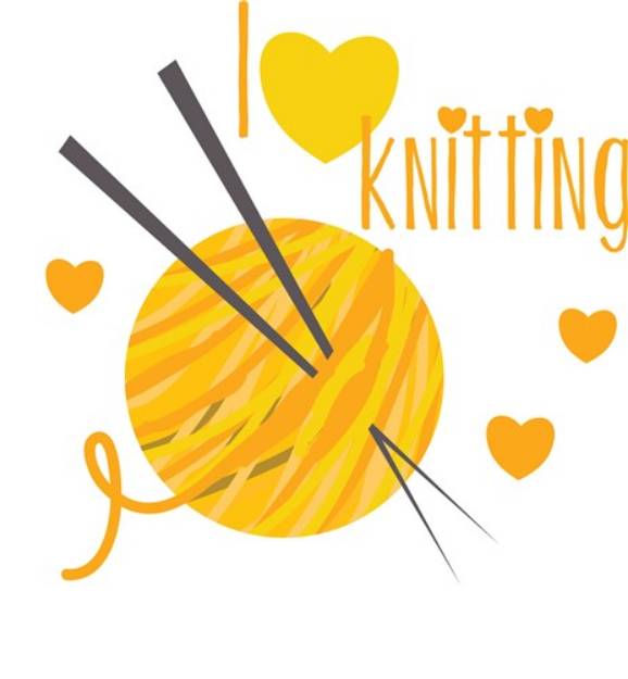 Picture of I Love Knitting Yarn SVG File