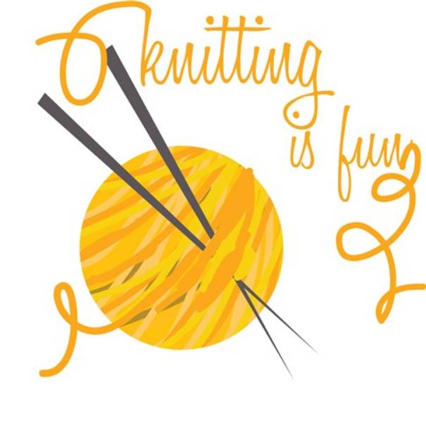 Picture of Knitting Is Fun Yarn SVG File