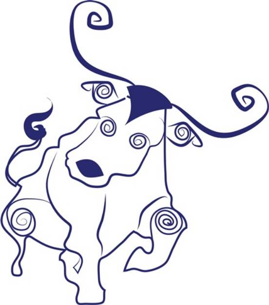Picture of Swirl Bull SVG File