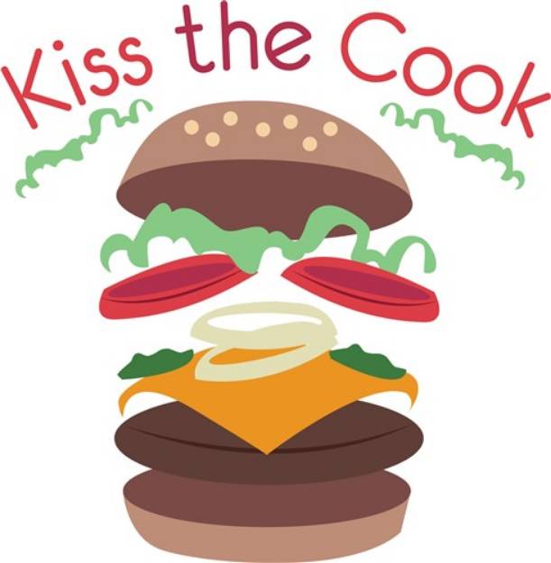 Picture of Kiss The Cook Burger SVG File