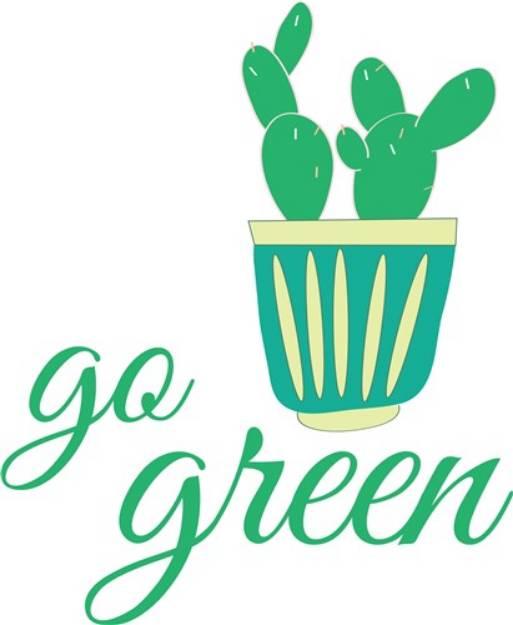 Picture of Go Green Cactus SVG File