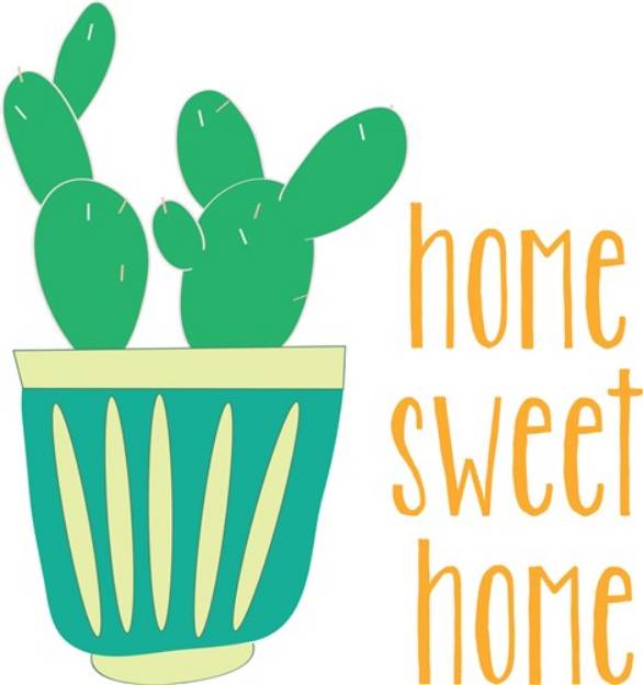Picture of Home Sweet Home Cactus SVG File