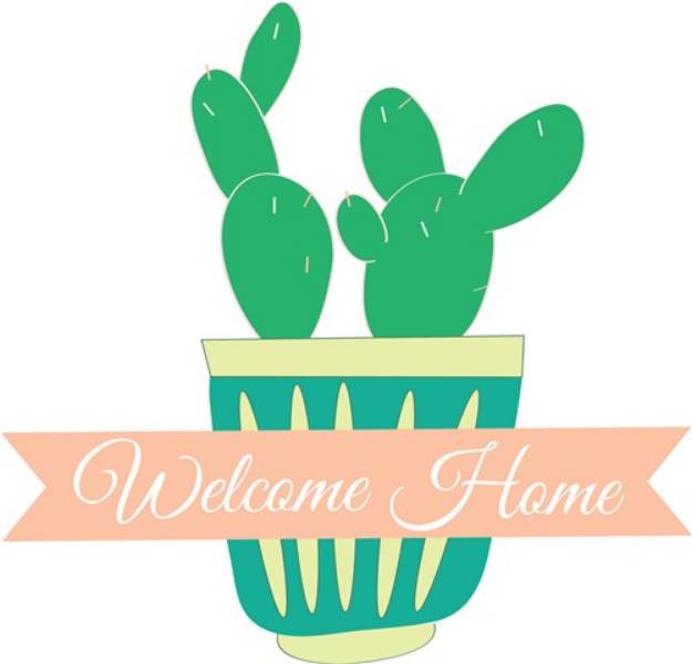 Picture of Welcome Home Cactus SVG File