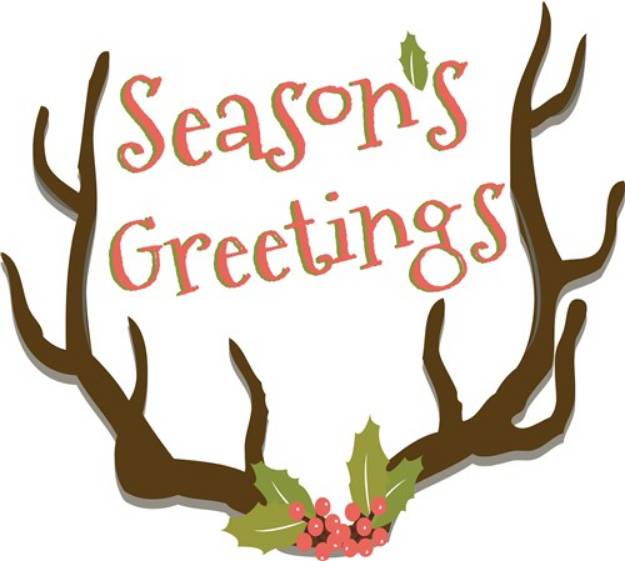 Picture of Seasons Greetings Antlers SVG File