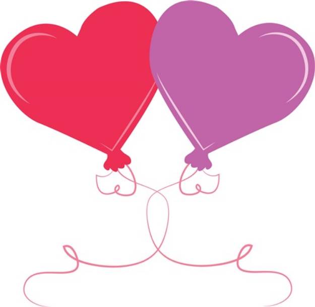 Picture of Valentines Heart Balloons SVG File
