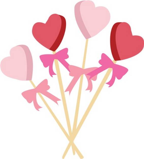 Picture of Valentine Heart Suckers SVG File