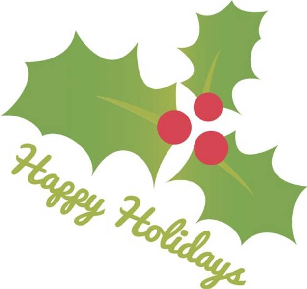 Picture of Happy Holidays Holly SVG File