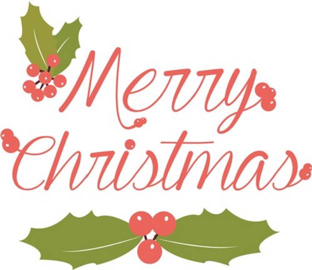 Picture of Merry Christmas Holly SVG File