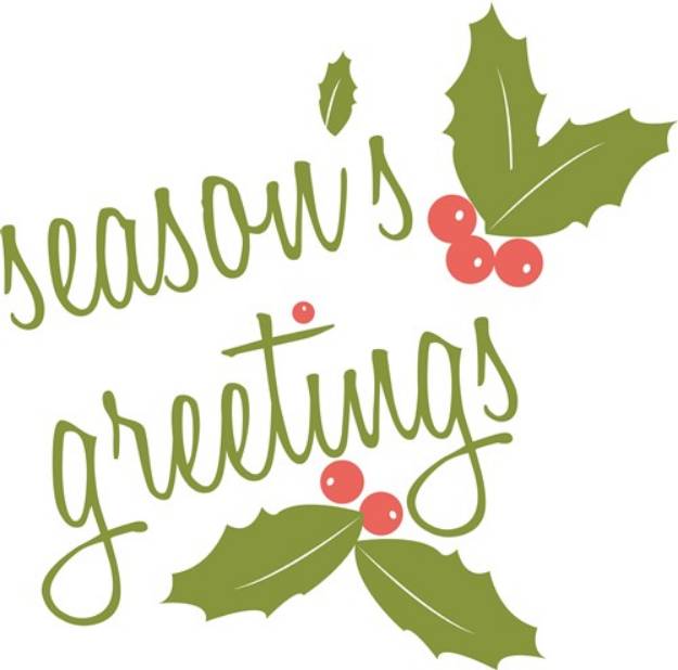 Picture of Seasons Greetings Holly SVG File