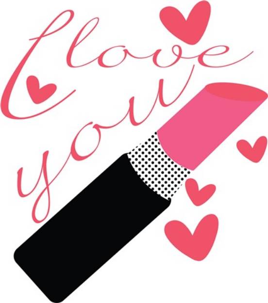 Picture of Love You Lipstick SVG File