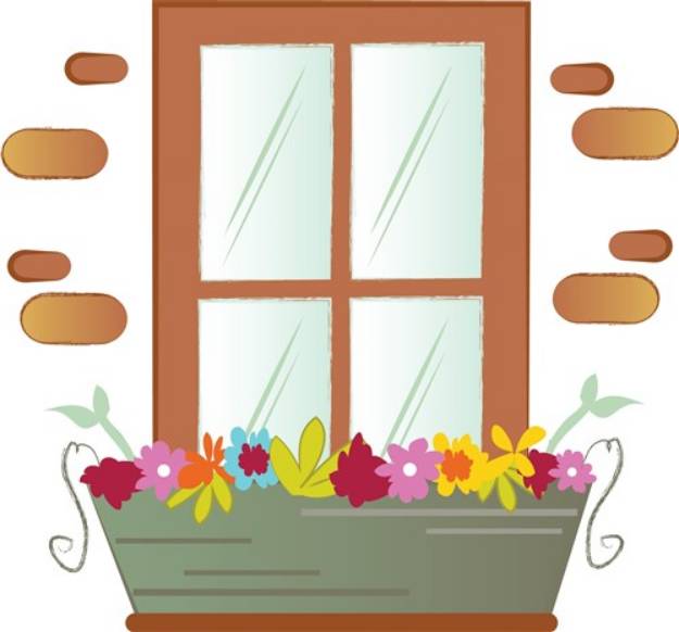 Picture of Window Flowers SVG File