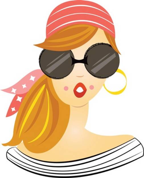 Picture of Woman In Glasses SVG File