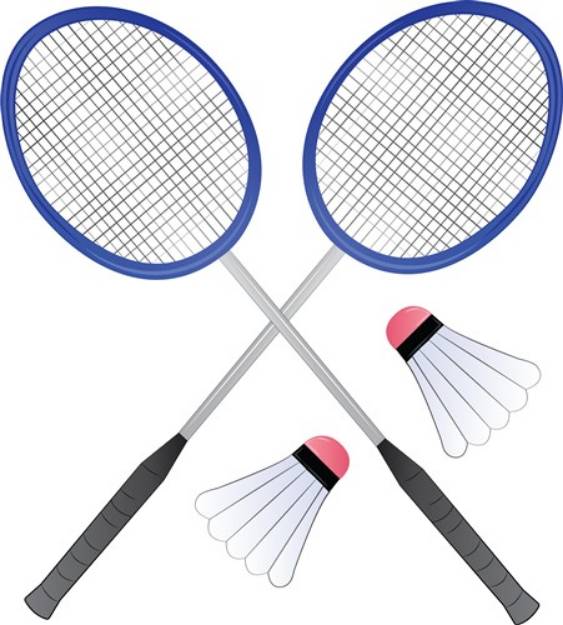 Picture of Badminton Rackets SVG File