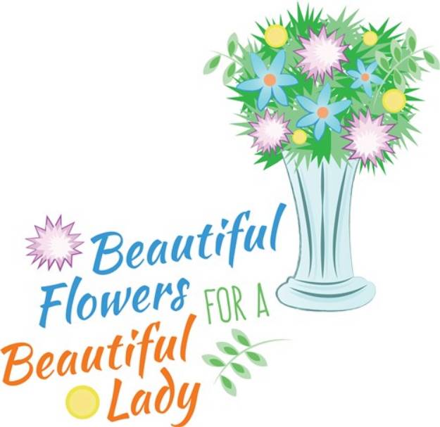 Picture of Beautiful Flowers, Beautiful Lady SVG File