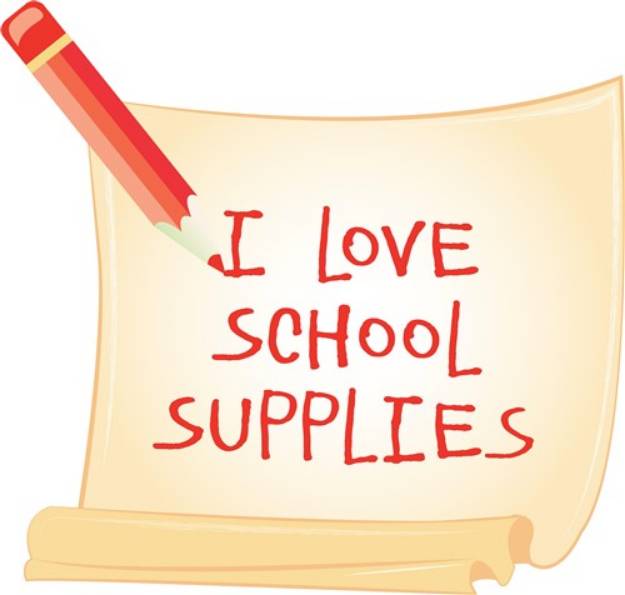 Picture of I Love School Supplies SVG File