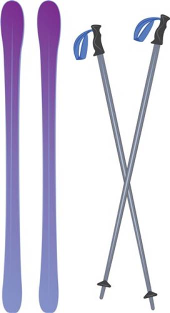 Picture of Skis & Poles SVG File