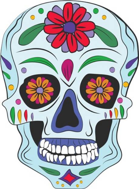 Picture of Floral Skull SVG File