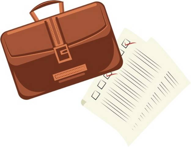 Picture of Briefcase & Papers SVG File