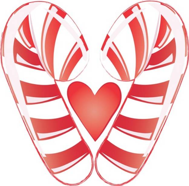 Picture of Candy Cane Heart SVG File