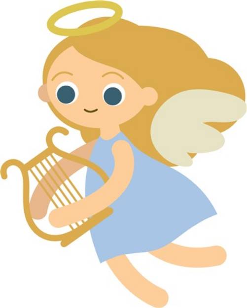 Picture of Angel With Harp SVG File
