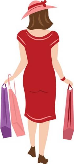 Picture of Lady Shopping SVG File