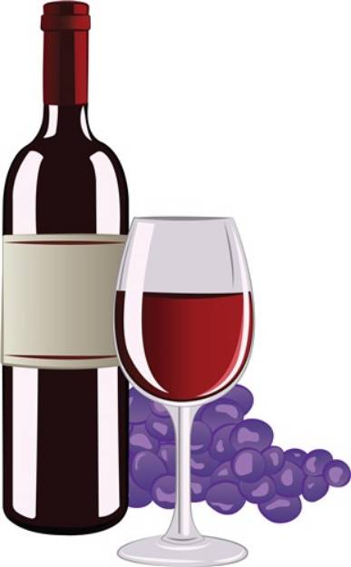 Picture of Wine & Grapes SVG File