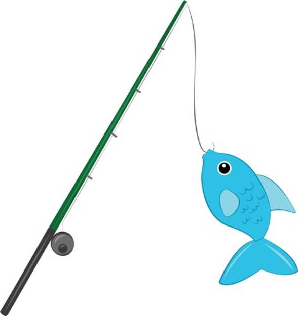 Picture of Fish On Pole SVG File