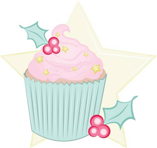 Picture of Christmas Cupcake SVG File