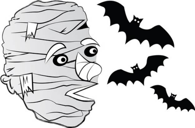 Picture of Mummy & Bats SVG File