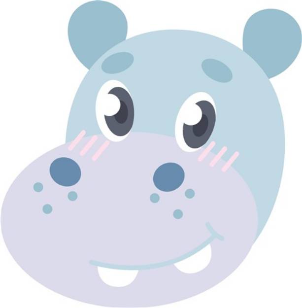 Picture of Kawaii Hippo Head SVG File