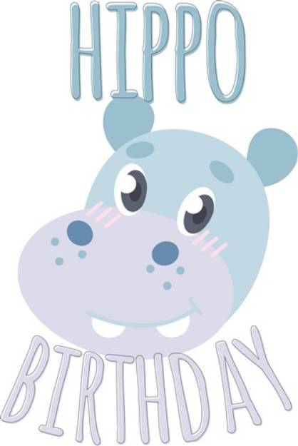 Picture of Hippo Birthday SVG File