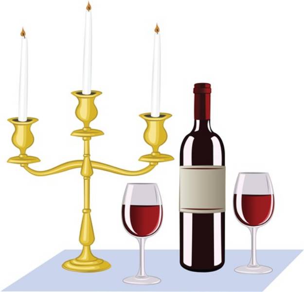 Picture of Candles & Wine SVG File