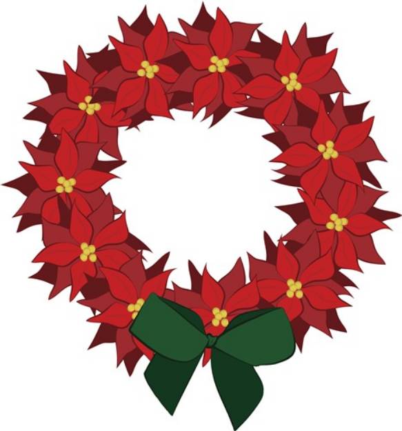 Picture of Poinsettia Wreath SVG File