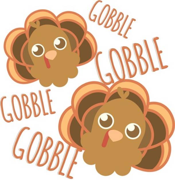 Picture of Gobble Turkey SVG File