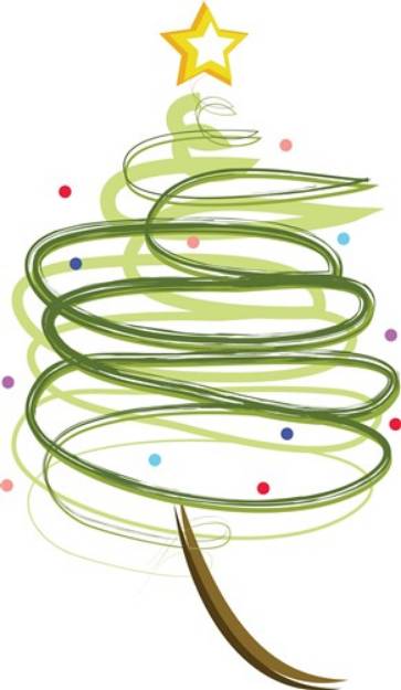 Picture of Swirly Xmas Tree SVG File