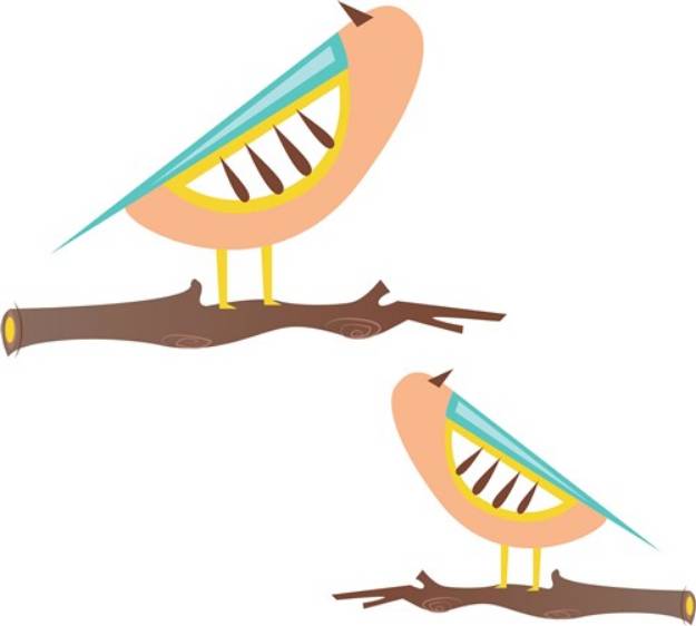 Picture of Birds On Branch SVG File